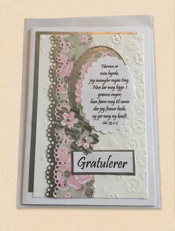 Håndlagde gratulasjonskort